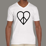 Love and Peace Men's  v neck T-shirt online india