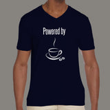 powered by coffee v neck t shirts india