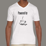powered by coffee v neck t shirts online