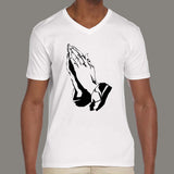Praying Hands Men's v neck T-shirt online india