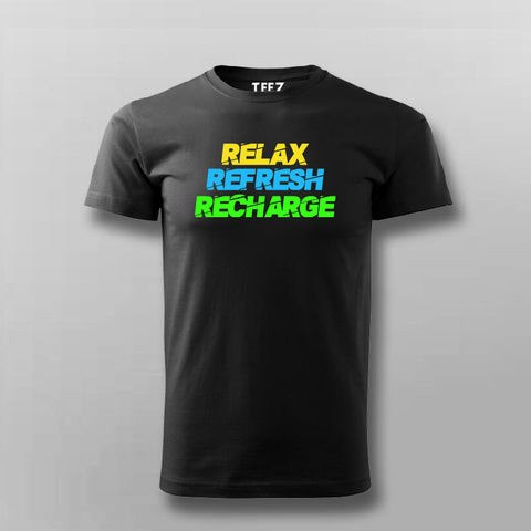 RECHARGE, RECOVER, RELAX Gym Quotes T-shirt For Men Online India