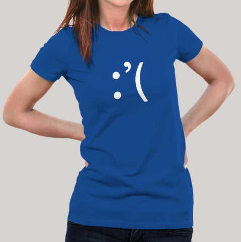 Sad Smiley Emoticon Women's T-shirt