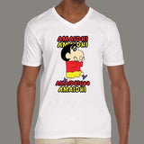 Shin Chan Amaidhi Tamil Cartoon v neck T-shirt For Men online