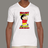 Shin Chan Shaant Shaant Hindi Cartoon v neck T-shirt For Men online india