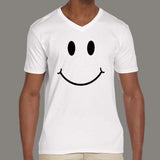 Smiley Face Men's v neck  T-shirt online india