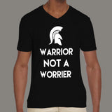 Warrior Not a Worrier Men's motivational v neck T-shirt online india