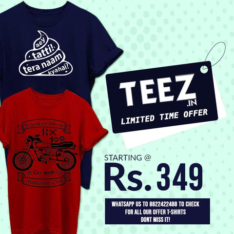 T-shirts Under 349 Rs on Sale India !