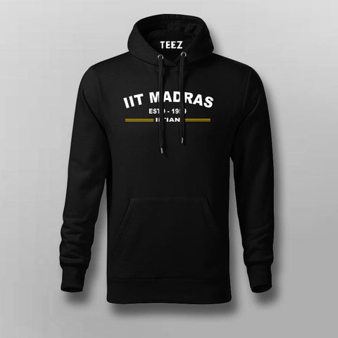 IIT Madras ESTD 1959 Cotton Hoodie for Men - Show Your Pride
