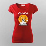 Ctrl + Cat Funny Coding T-shirt For Women
