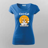 Ctrl + Cat Funny Coding T-shirt For Women