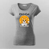 Ctrl + Cat Funny Coding T-shirt For Women