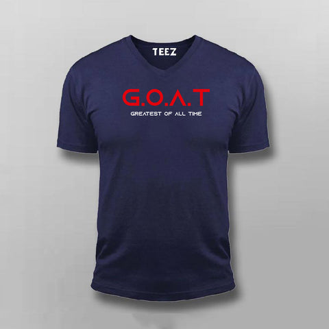 G.O.A.T - Greatest of All The Time V-neck T-shirt For Men (Prepaid Only)