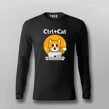 Ctrl + Cat Funny Coding T-shirt For Men