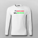 1% Motivation vs 99% Discipline T-shirt For Men