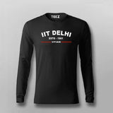 Full sleeve black cotton t-shirt with 'IIT Delhi ESTD 1961' and 'IITian' text in white with a red underline