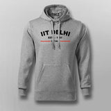 Gray cotton hoodie with 'IIT Delhi ESTD 1961' and 'IITian' text, showcasing establishment pride