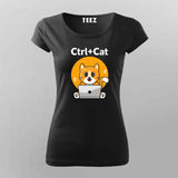 Ctrl + Cat Funny Coding T-shirt For Women