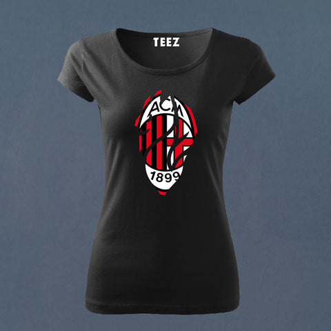 Fan-Made AC Milan T-Shirt for Women | Rossoneri Fan Gear