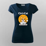 Ctrl + Cat Funny Coding T-shirt For Women