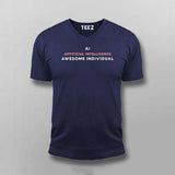 AI Awesome Individual navy V-neckT-shirtForMen