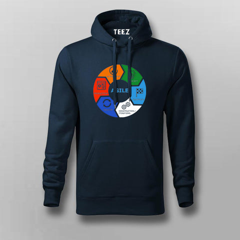 Agile Lifecycle Icons Text Hoodies For Men