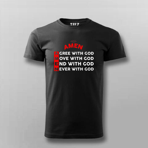 Amen Black Half Sleeve T Shirt For Men