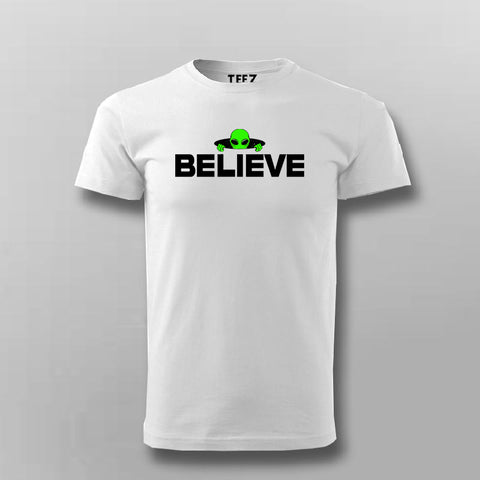 BelieveWhiteHalfSleeveTShirtForMen