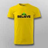 Believe Yellow Half Sleeve TShirt For Men