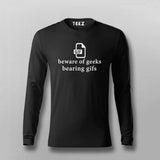Geek Pun Tee - Beware of Geeks Bearing Gifs by Teez