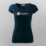 Big Data Navy round neck T-shirt For Women
