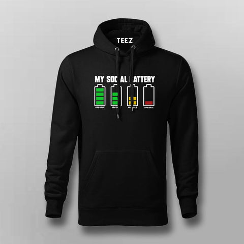 Social Battery Hoodie for Men – Drained Around People