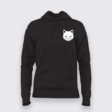 Black Cat Face Hoodie For Women – Minimal Aesthetic Tee
