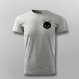 Black Cat Face T-shirt For Men – Minimal Aesthetic Tee