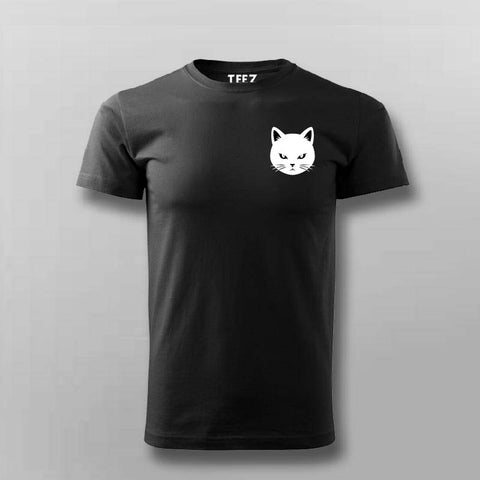 Black Cat Face T-shirt For Men – Minimal Aesthetic Tee