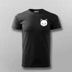 Black Cat Face T-shirt For Men – Minimal Aesthetic Tee