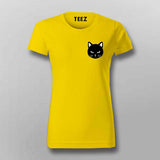 Black Cat Face T-shirt For Women – Minimal Aesthetic Tee