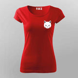 Black Cat Face T-shirt For Women – Minimal Aesthetic Tee