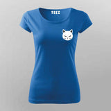 Black Cat Face T-shirt For Women – Minimal Aesthetic Tee