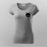 Black Cat Face T-shirt For Women – Minimal Aesthetic Tee