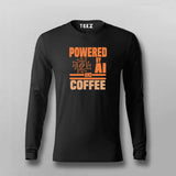 Powered by AI and Coffee Men’s T-Shirt – Funny Tech Coder Tee