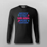 Weekly Sync Confusion T-Shirt for Men – Relatable Office Humor