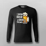 I Drink Beer T-Shirt for Men – Funny Tee Online India