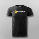 hugging face Black Half Sleeve TShirt For Men
