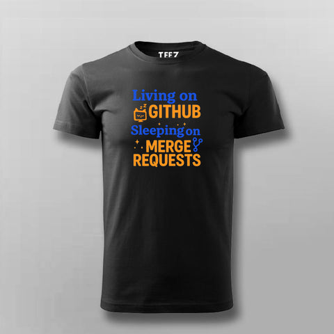GitHub Merge Requests T-Shirt for Men – Dev Life in One Line