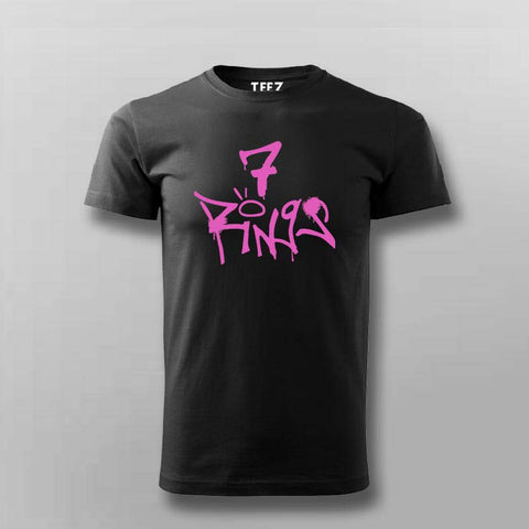 7 Rings Graffiti Style T-Shirt for Men – Bold Pink Design