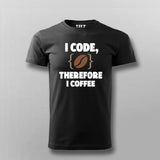 I Code Therefore I Coffee Men’s T-Shirt – Funny Coder Tee