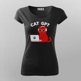 Cat GPT Women's T-Shirt – Purrfectly Programmed Humor