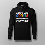 I don't need google Black Hoodie For Men