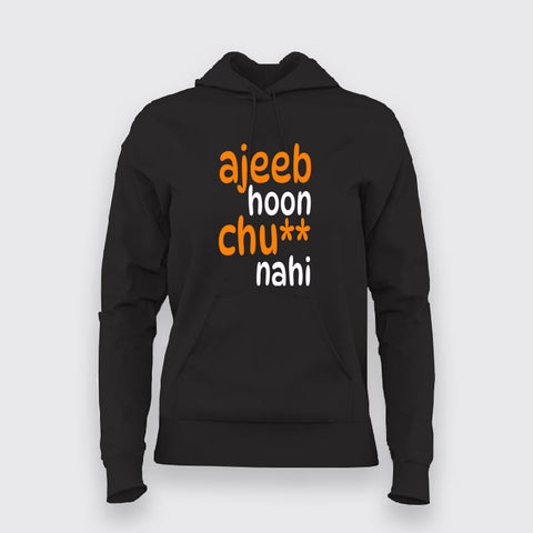 ajeeb hoon black hoodie for women