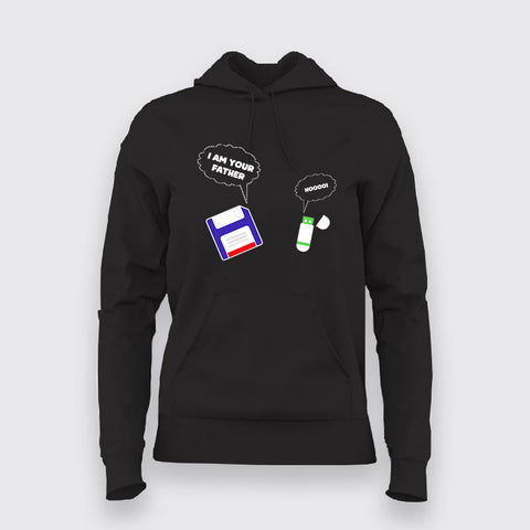 I Am Your Father Hoodie for Women | Funny Tech & Retro Geek